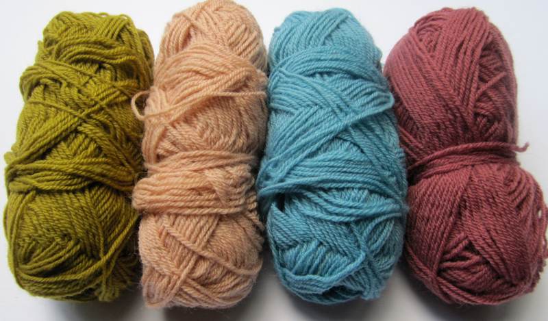 Four colours of wool.