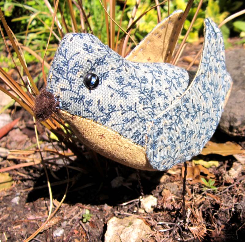 Fabric Bird in my Garden.