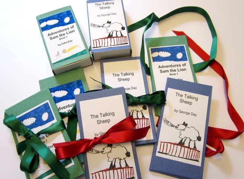 A selection of children's handmade books.