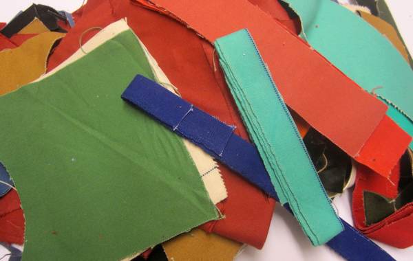 Canvas fabric scraps.